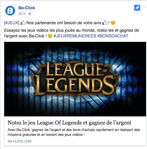 Page Facebook de Ba-click