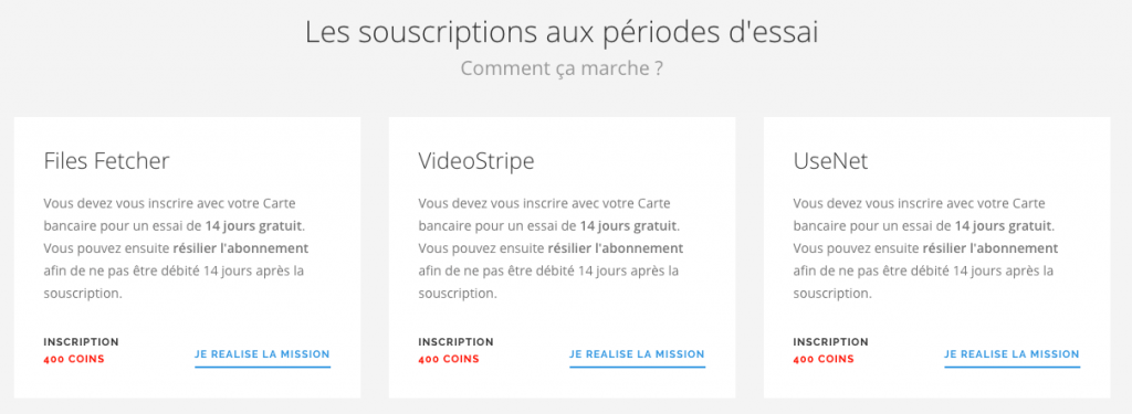 Des Périodes d'essai gratuites qui vous font gagner de l'argent