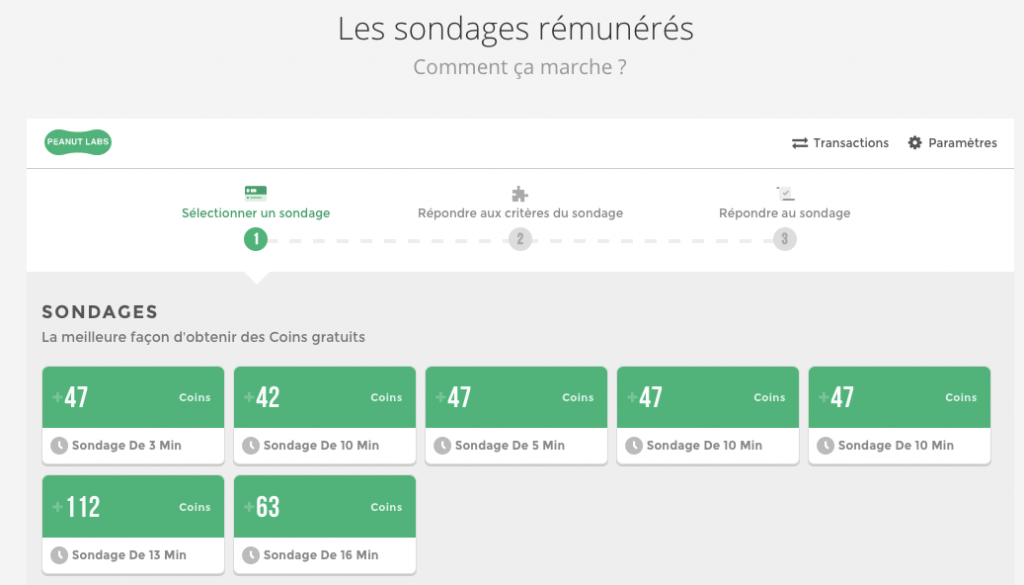 Sondages rémunérés sur Ba-click